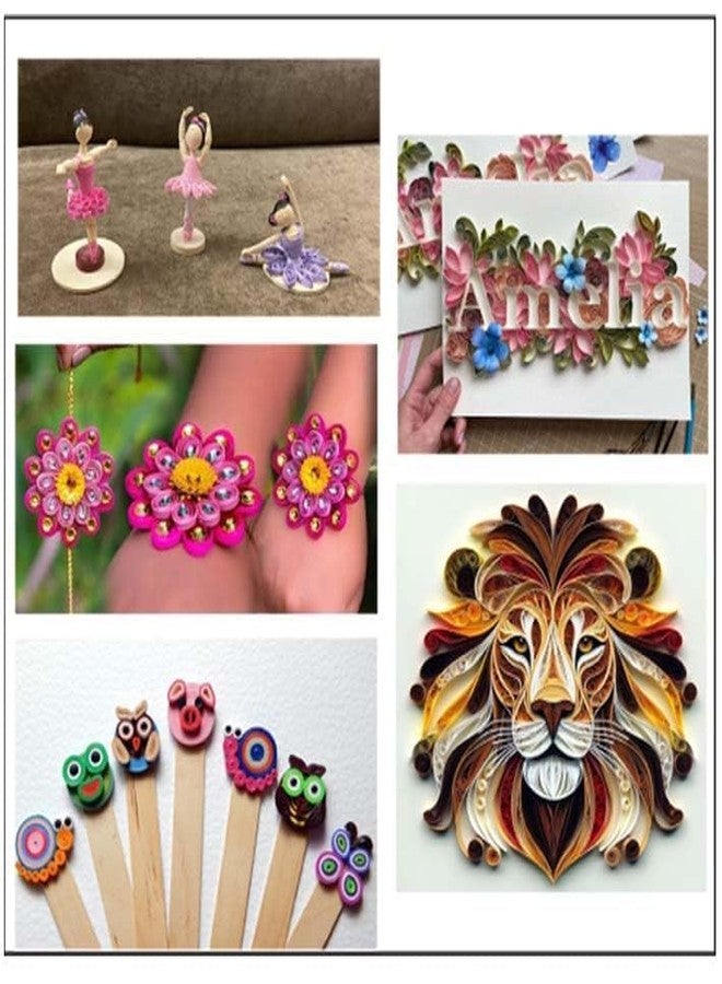 KTrading مجموعة أدوات لف الورق الكاملة من KTrading، 400 شريط رانج بيرانجي وأدوات ودليل وملحقات | DIY Craft AUR Flower Make ke liye مجموعة مثالية - Image 4